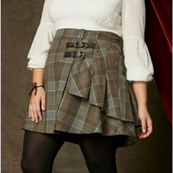 TORRID Outlander Fraser tartan plaid pleated twill kilt skirt 10 - Picture 11 of 11